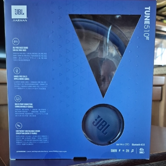 JBL Tune 510BT Bluetooth Headphones - Deep Blue - Picture 2 of 4